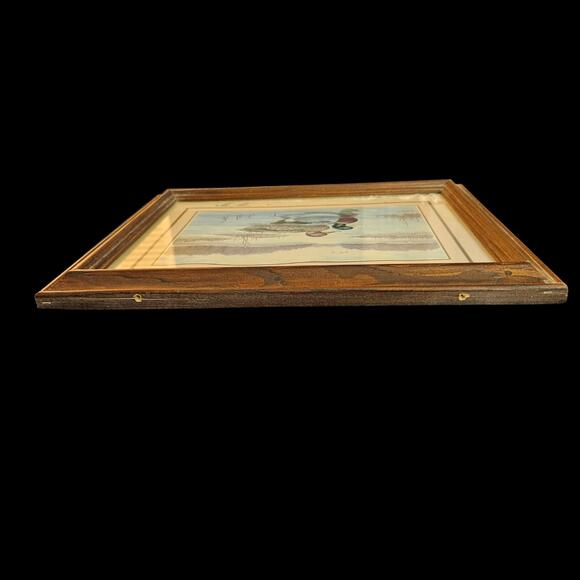 Vintage E. Rambow Duck Print Mallards Framed Wildlife Art 10x12 Rustic Frame - Picture 6 of 6